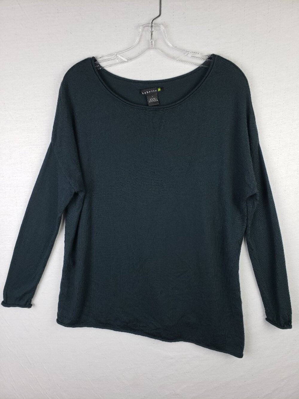 Babette 100% Wool Pullover Sweater Tunic Asymmetrical Hem size 1/XS Lagenlook